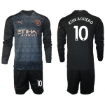 Men 2020-2021 club Manchester city home long sleeve 10 black Soccer Jerseys