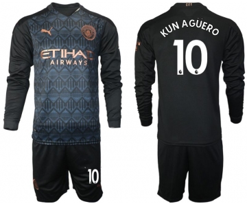 Men 2020-2021 club Manchester city home long sleeve 10 black Soccer Jerseys