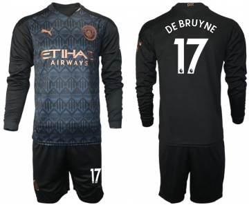 Men 2020-2021 club Manchester city home long sleeve 17 black Soccer Jerseys