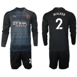 Men 2020-2021 club Manchester city home long sleeve 2 black Soccer Jerseys