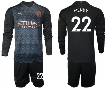 Men 2020-2021 club Manchester city home long sleeve 22 black Soccer Jerseys