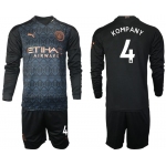 Men 2020-2021 club Manchester city home long sleeve 4 black Soccer Jerseys