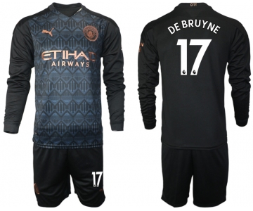Men 2021 Manchester city home long sleeve 17 soccer jerseys