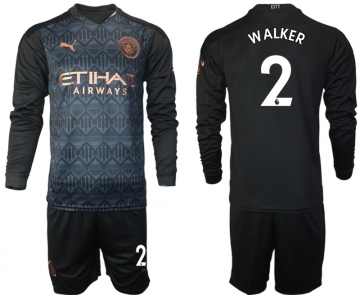 Men 2021 Manchester city home long sleeve 2 soccer jerseys