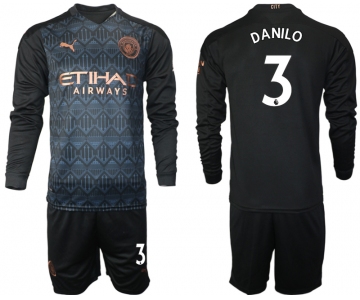 Men 2021 Manchester city home long sleeve 3 soccer jerseys