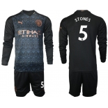 Men 2021 Manchester city home long sleeve 5 soccer jerseys