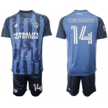 Men 2020-2021 club Los Angeles Galaxy away 14 blue Soccer Jerseys