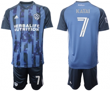 Men 2020-2021 club Los Angeles Galaxy away 7 blue Soccer Jerseys