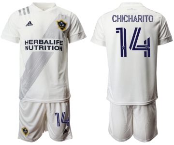 Men 2020-2021 club Los Angeles Galaxy home 14 white Soccer Jerseys