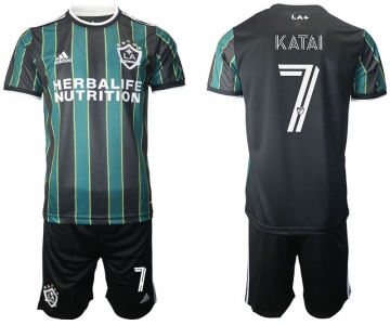 Men 2021-2022 Club Los Angeles Galaxy away black 7 Adidas Soccer Jersey