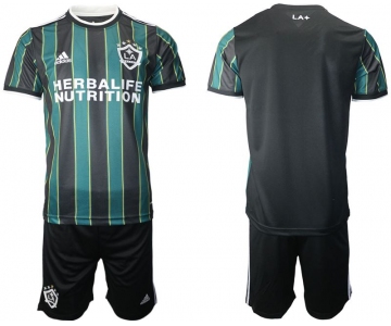 Men 2021-2022 Club Los Angeles Galaxy away black blank Adidas Soccer Jersey