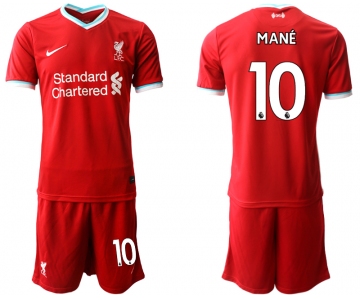Men 2020-2021 club Liverpool home 10 red Soccer Jerseys