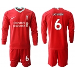 Men 2020-2021 club Liverpool home long sleeves 6 red Soccer Jerseys
