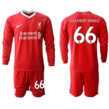 Men 2020-2021 club Liverpool home long sleeves 66 red Soccer Jerseys