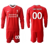 Men 2020-2021 club Liverpool home long sleeves customized red Soccer Jerseys
