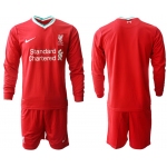 Men 2020-2021 club Liverpool home long sleeves red Soccer Jerseys