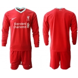 Men 2020-2021 club Liverpool home long sleeves red Soccer Jerseys
