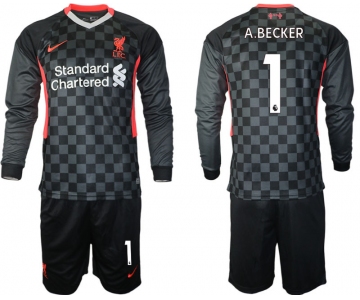 Men 2021 Liverpool away long sleeves 1 soccer jerseys