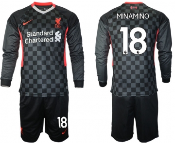 Men 2021 Liverpool away long sleeves 18 soccer jerseys
