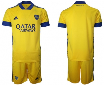 Men 2020-2021 Club Boca juniors away yellow blank Adidas Soccer Jersey