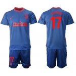 Men 2020-2021 club Atletico Madrid away 17 blue Soccer Jerseys