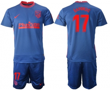 Men 2020-2021 club Atletico Madrid away 17 blue Soccer Jerseys