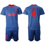 Men 2020-2021 club Atletico Madrid away 4 blue Soccer Jerseys
