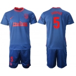 Men 2020-2021 club Atletico Madrid away 5 blue Soccer Jerseys