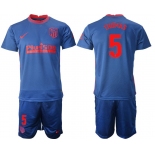 Men 2020-2021 club Atletico Madrid away 5 blue Soccer Jerseys