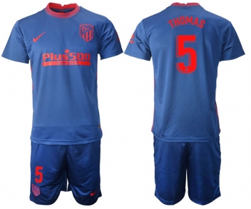 Men 2020-2021 club Atletico Madrid away 5 blue Soccer Jerseys