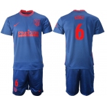 Men 2020-2021 club Atletico Madrid away 6 blue Soccer Jerseys