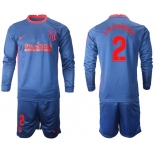 Men 2020-2021 club Atletico Madrid away long sleeves 2 blue Soccer Jerseys
