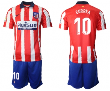 Men 2020-2021 club Atletico Madrid home 10 red Soccer Jerseys