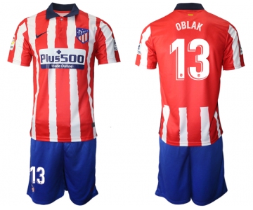 Men 2020-2021 club Atletico Madrid home 13 red Soccer Jerseys