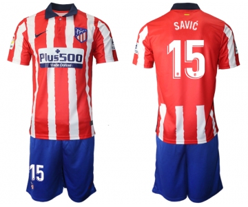 Men 2020-2021 club Atletico Madrid home 15 red Soccer Jerseys