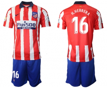 Men 2020-2021 club Atletico Madrid home 16 red Soccer Jerseys