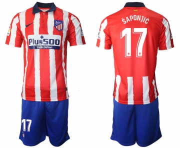 Men 2020-2021 club Atletico Madrid home 17 red Soccer Jerseys
