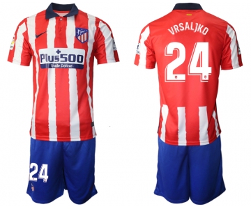 Men 2020-2021 club Atletico Madrid home 24 red Soccer Jerseys