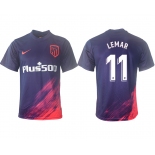 Men 2021-2022 Club Atletico Madrid away aaa version purple 11 Soccer Jersey