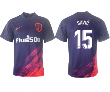 Men 2021-2022 Club Atletico Madrid away aaa version purple 15 Soccer Jersey