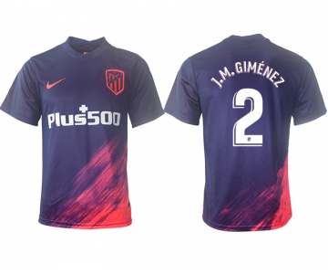 Men 2021-2022 Club Atletico Madrid away aaa version purple 2 Soccer Jersey
