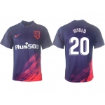 Men 2021-2022 Club Atletico Madrid away aaa version purple 20 Soccer Jersey