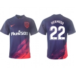 Men 2021-2022 Club Atletico Madrid away aaa version purple 22 Soccer Jersey