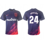 Men 2021-2022 Club Atletico Madrid away aaa version purple 24 Soccer Jersey