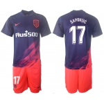 Men 2021-2022 Club Atletico Madrid away purple 17 Soccer Jersey