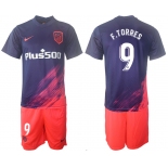 Men 2021-2022 Club Atletico Madrid away purple 9 Soccer Jersey