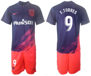 Men 2021-2022 Club Atletico Madrid away purple 9 Soccer Jersey