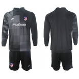 Men 2021-2022 Club Atletico Madrid black goalkeeper Long Sleeve blank Soccer Jersey