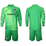 Men 2021-2022 Club Atletico Madrid green goalkeeper Long Sleeve blank Soccer Jersey