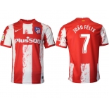 Men 2021-2022 Club Atletico Madrid home aaa version red 7 Nike Soccer Jersey
